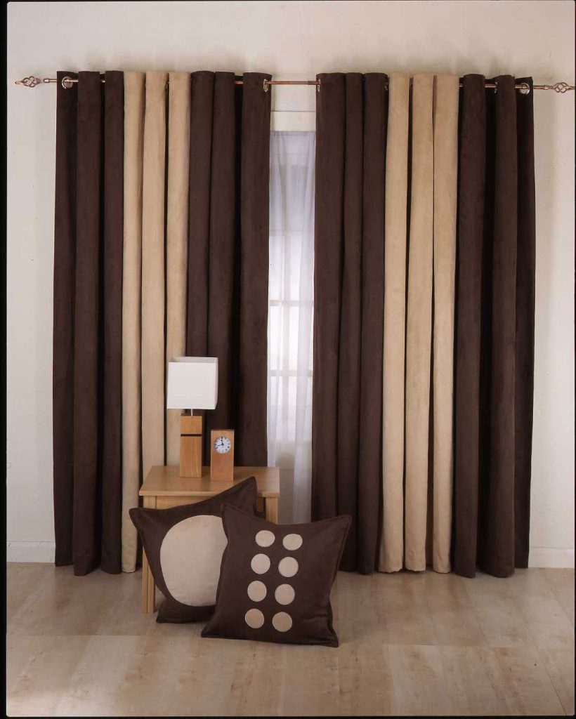 Dark brown drapes 