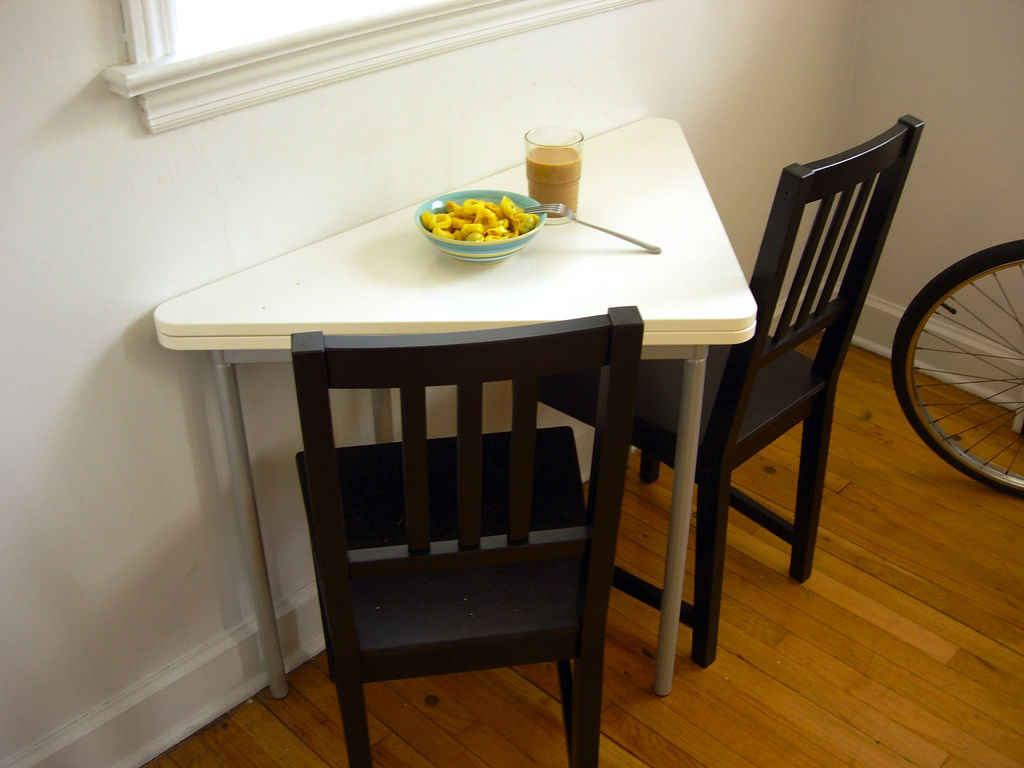 folding dining table in kitchen