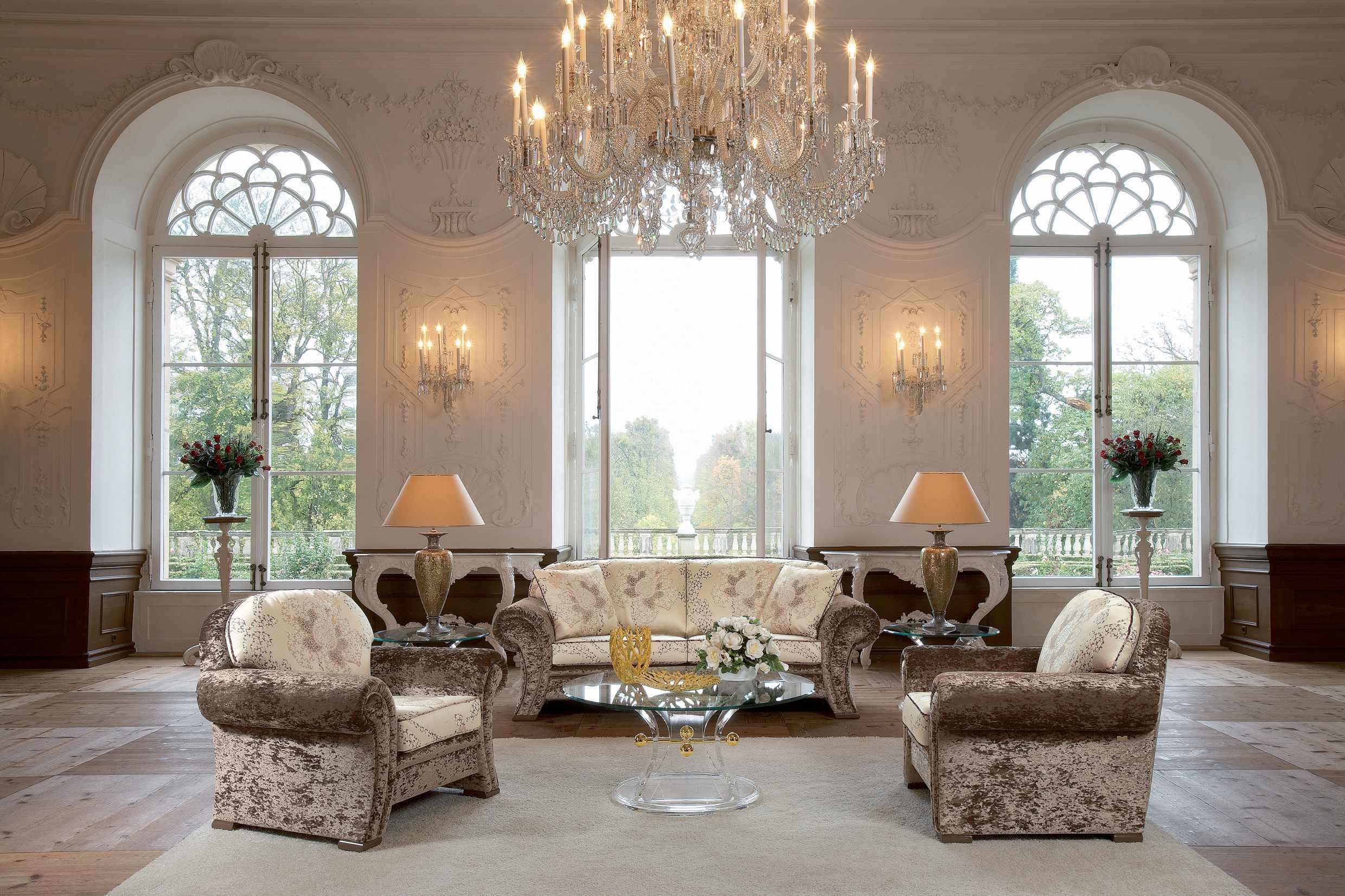 chandelier in living room