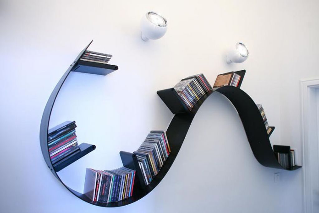 Spiral bookshelves