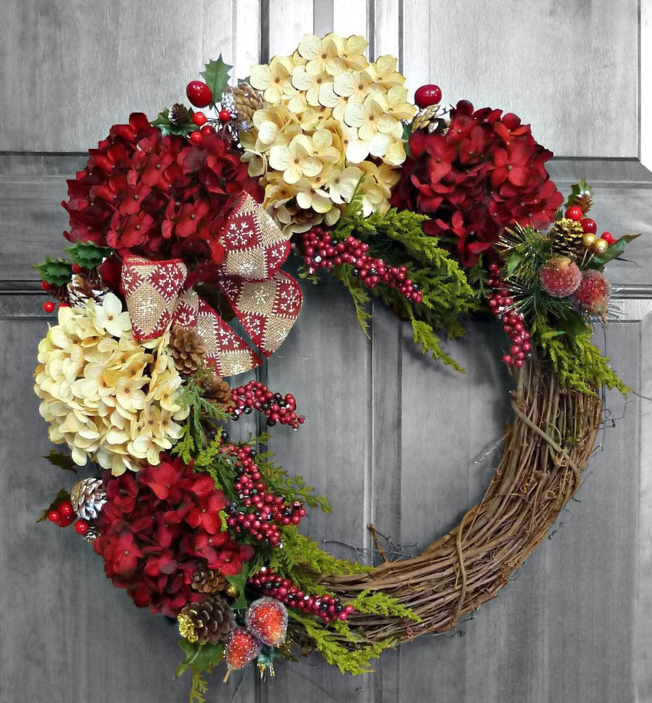 wreath with bow and flower