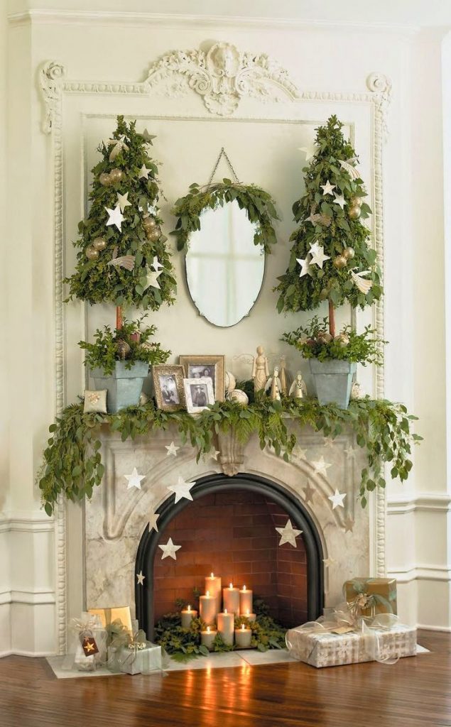 amazing Christmas fireplace mantel