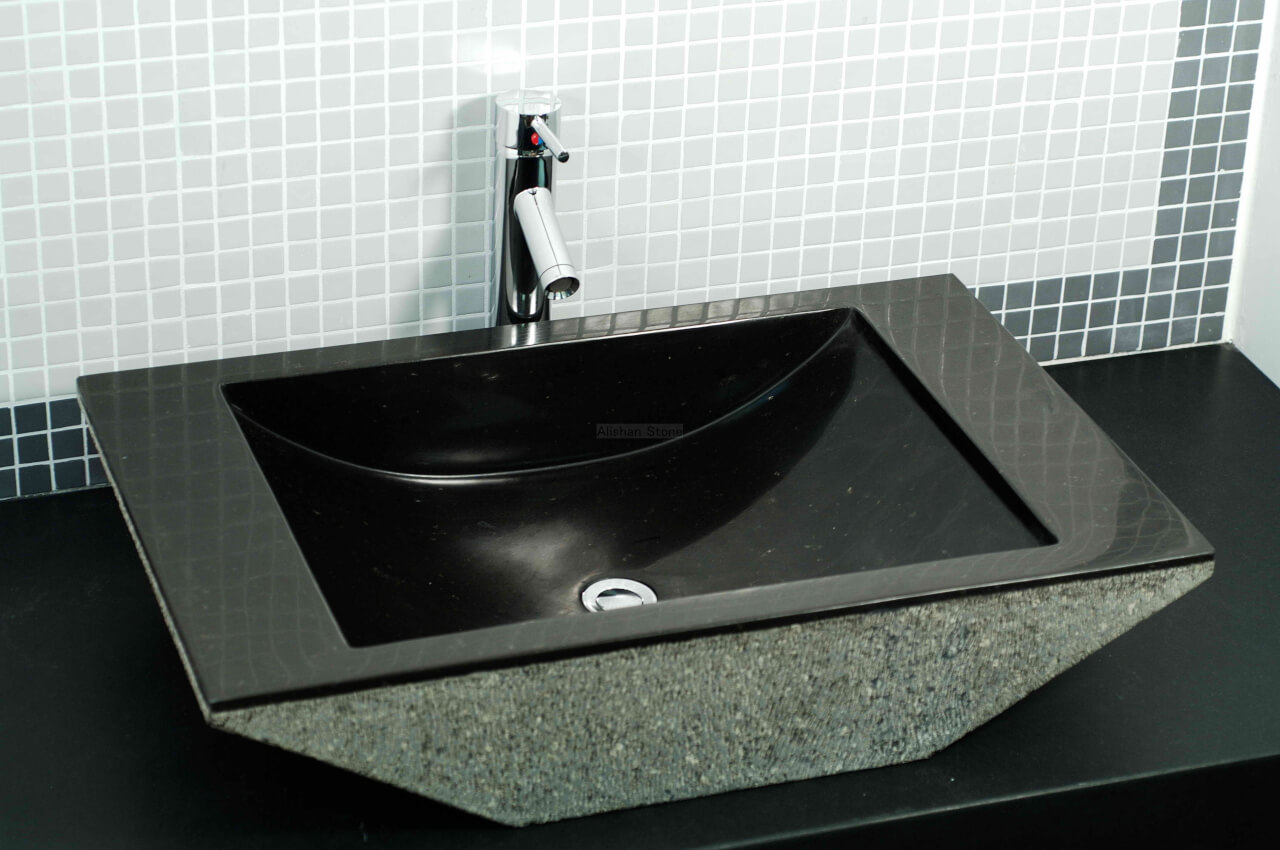 rectangular corner bathroom sink