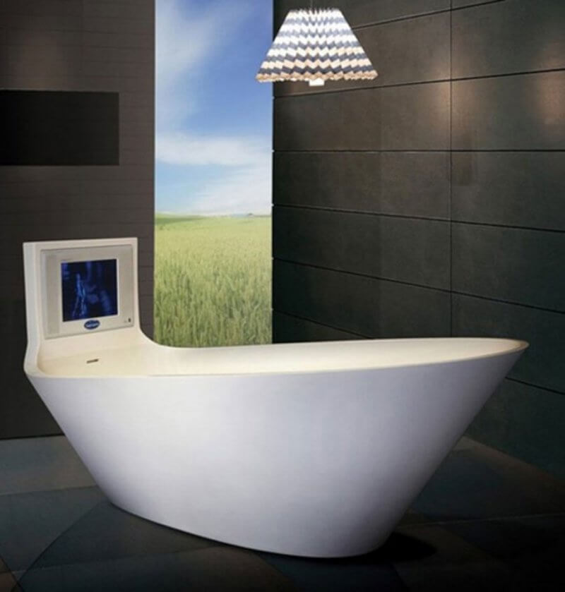 Extraordinary Bathtub With TV