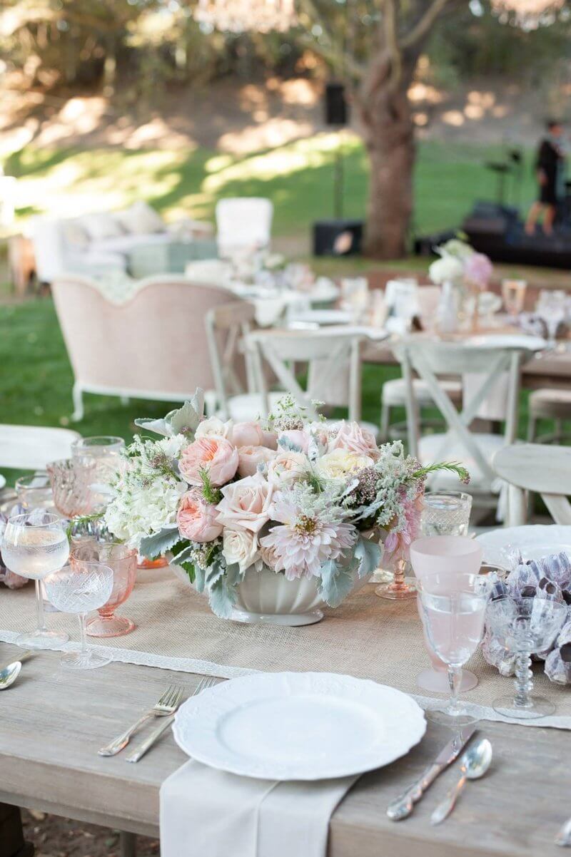 Shabby and chic table flowers