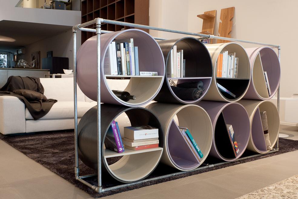 Cilinder bookshelves
