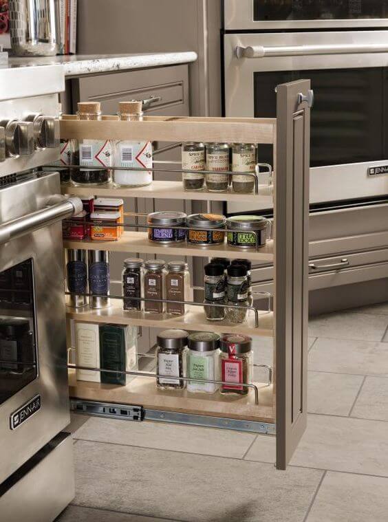 Pull out slim pantry cabinet