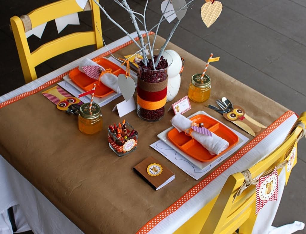bright and colorful kids table