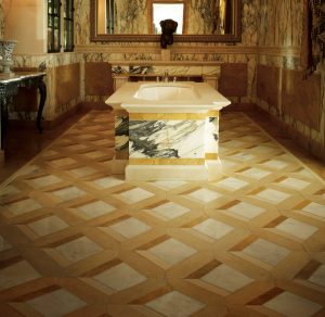 Amazing granite tile flooring in bathroom