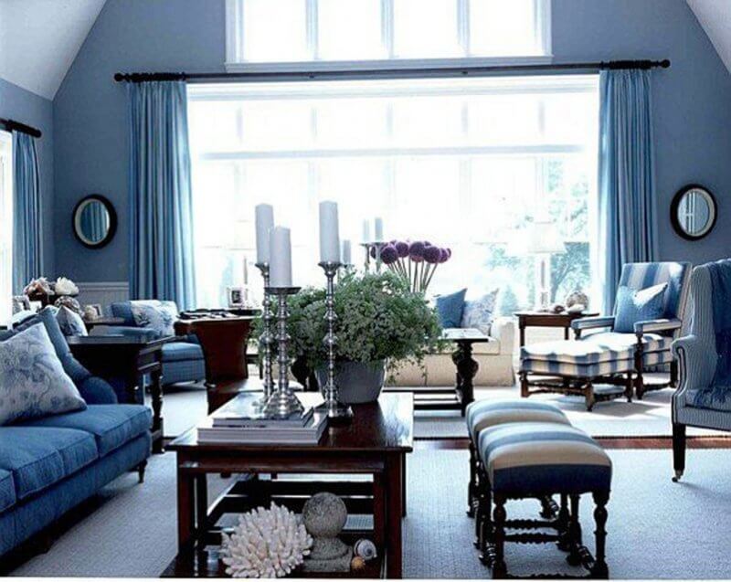 Blue Wall Color for Living Room