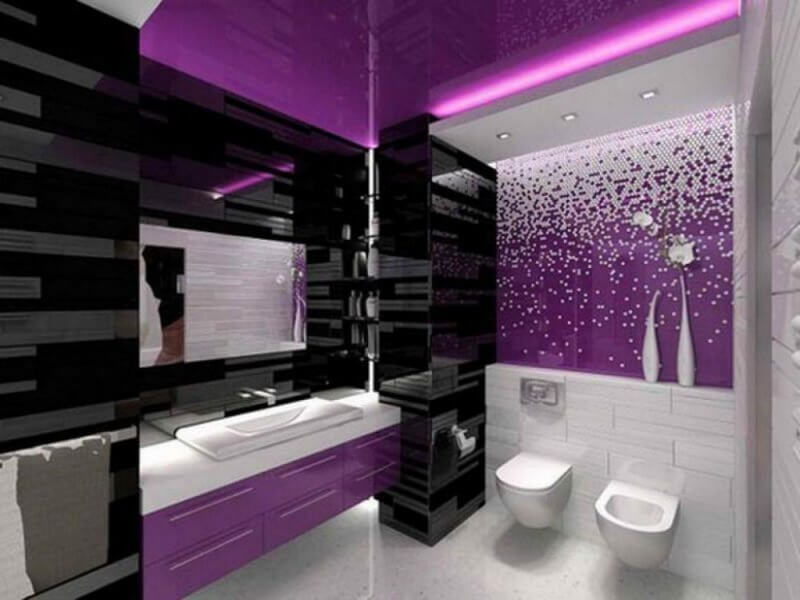 Modern purple bathroom