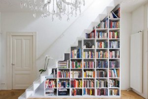 Staircase with book shelves