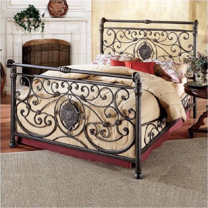 Iron bed with headboard
