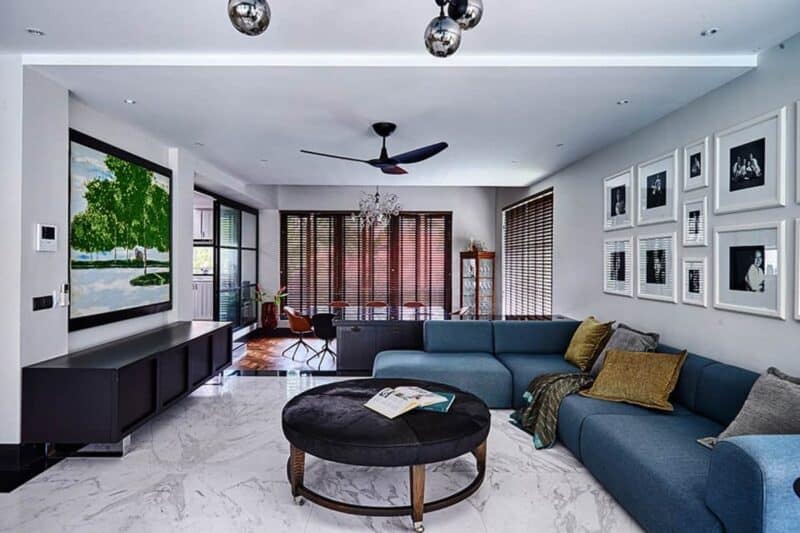 Contemporary Art Deco living room