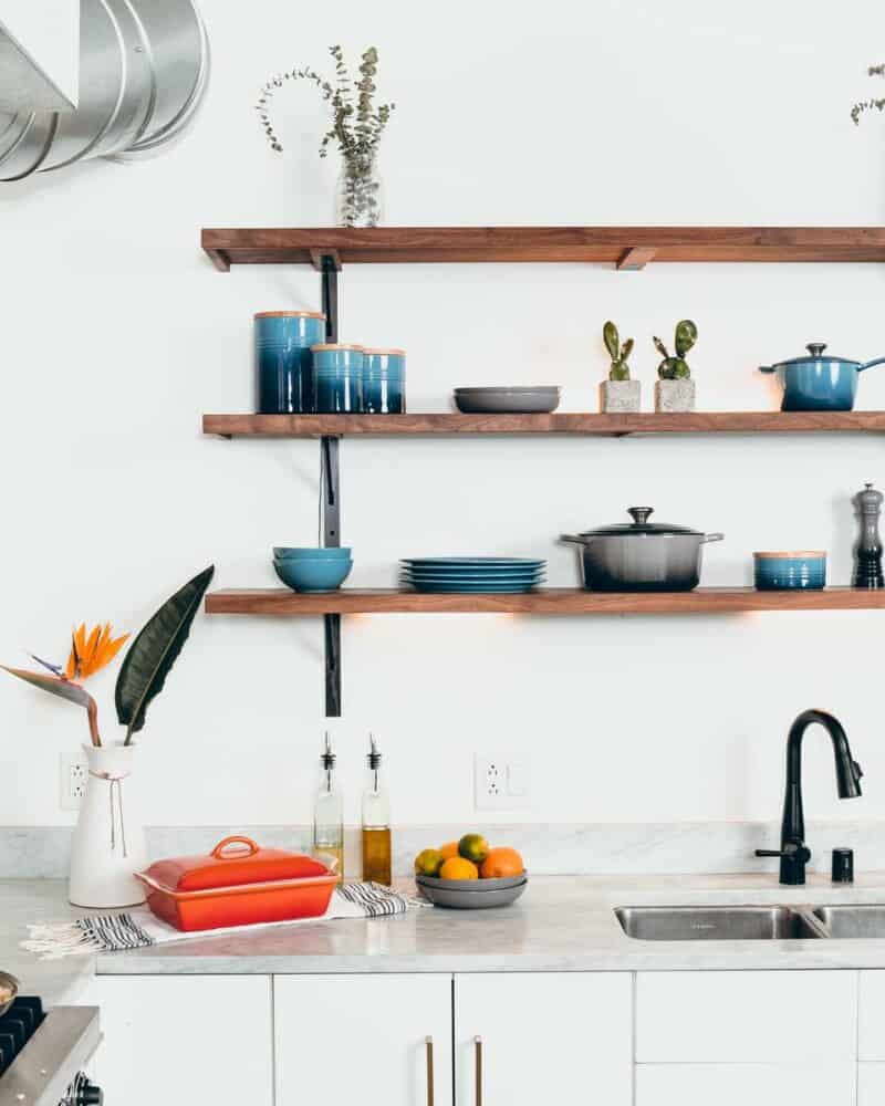 Practical kitchen shelves