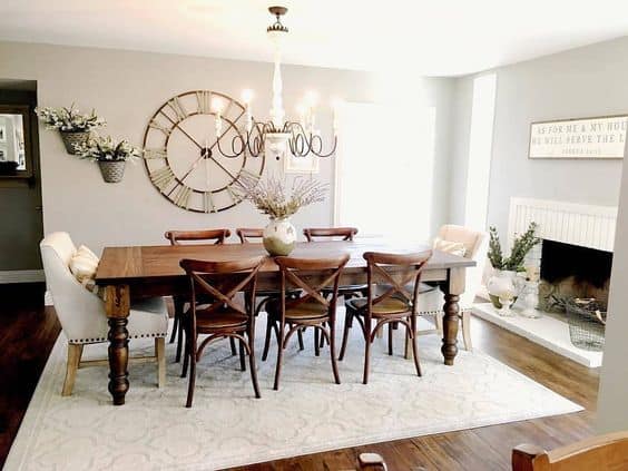 A clock in the dining room