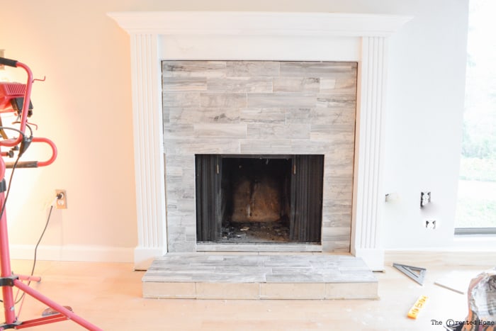 Tile a fireplace