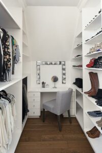 Vanity in the walk-in closet