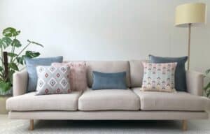 Cushions on sofas