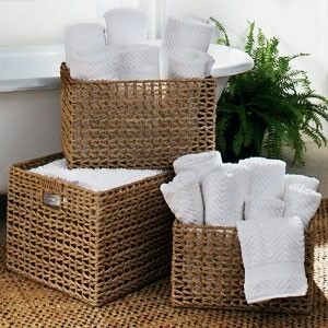 Towel storage baskets